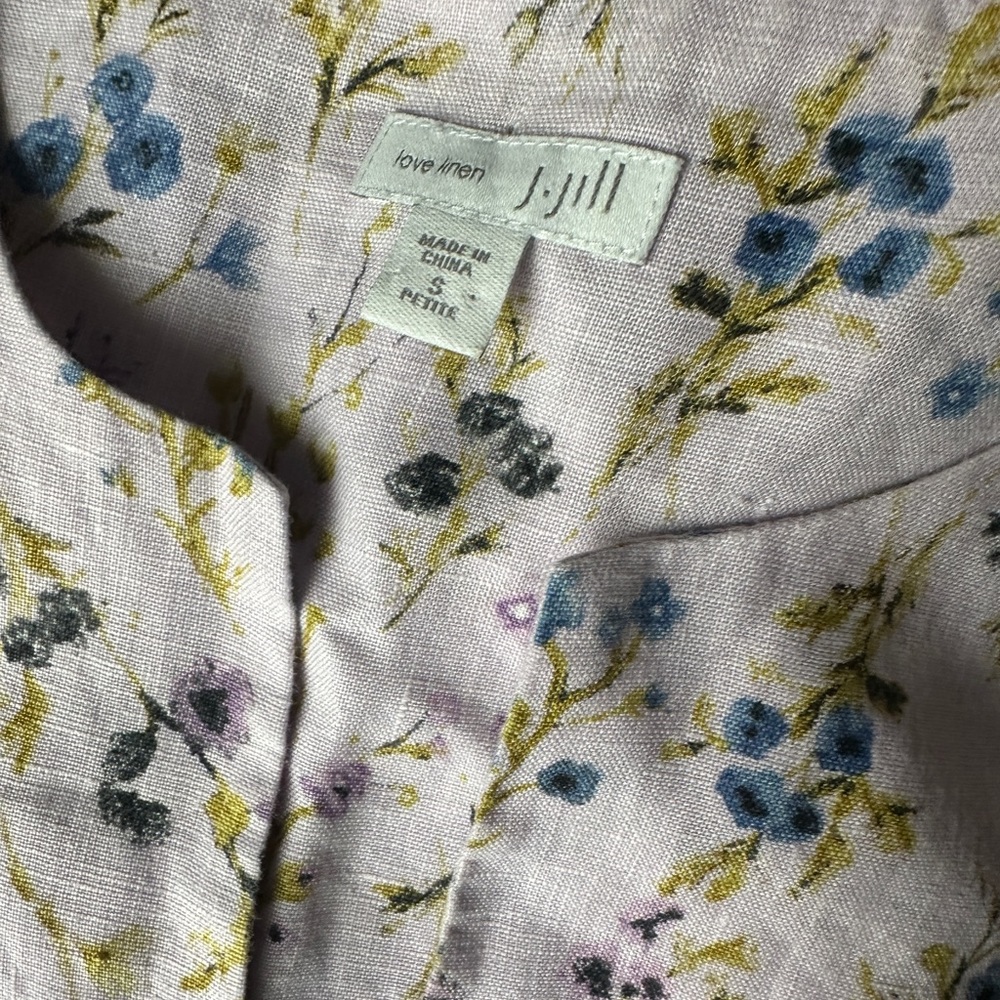 J. Jill Pale lilac Watercolor Vines Linen Dress - Picture 5 of 5